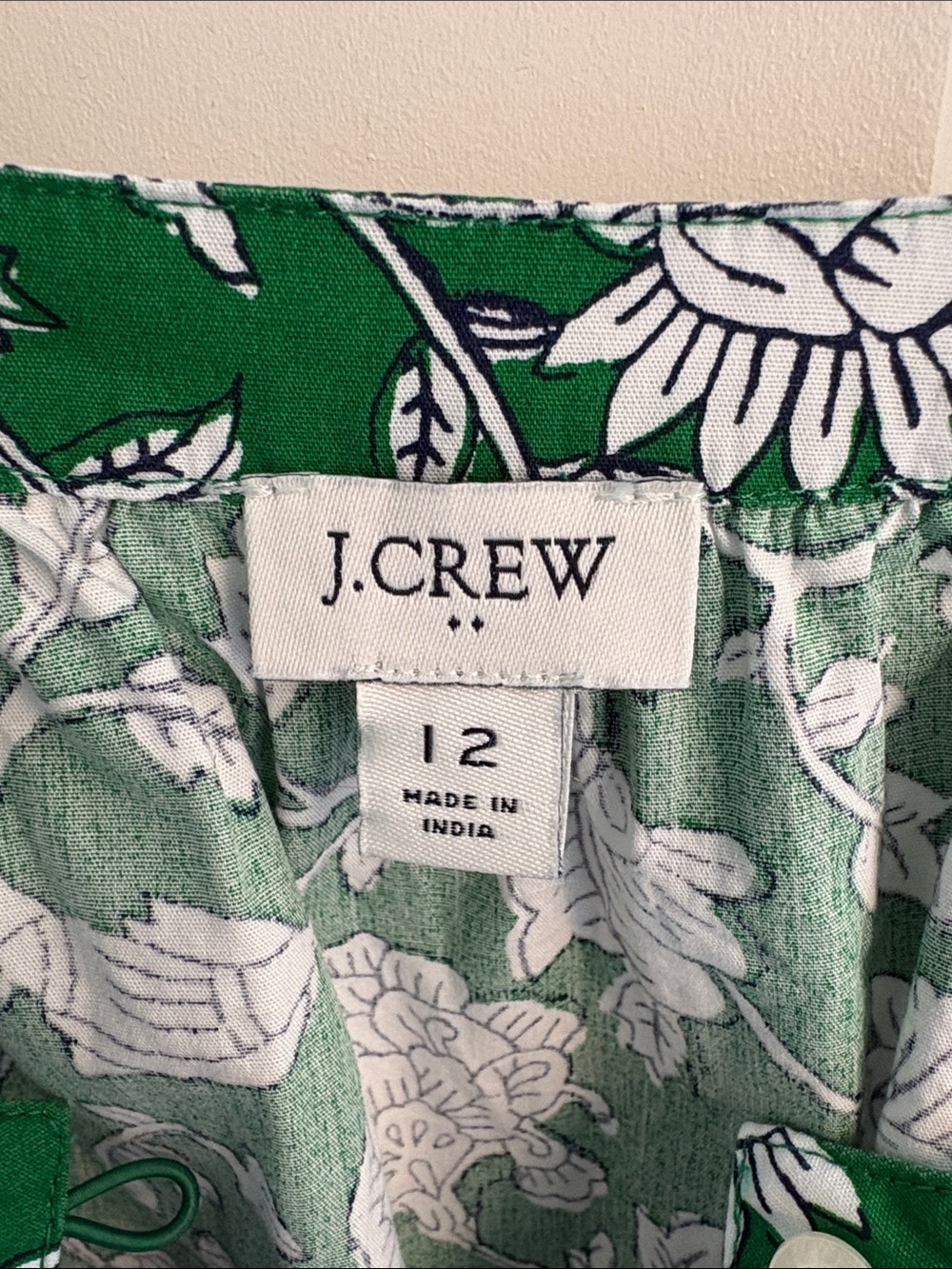 J. Crew Green and White Floral Wrap Midi Dress - Picture 2 of 2